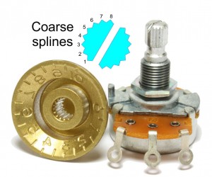 Coarse spline control and knob